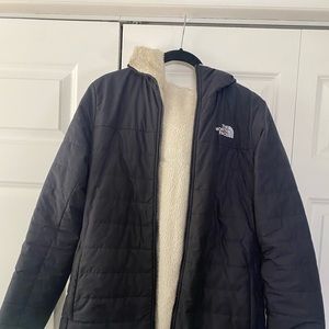 Womens Navy Blue reversible North Face winter jacket size large